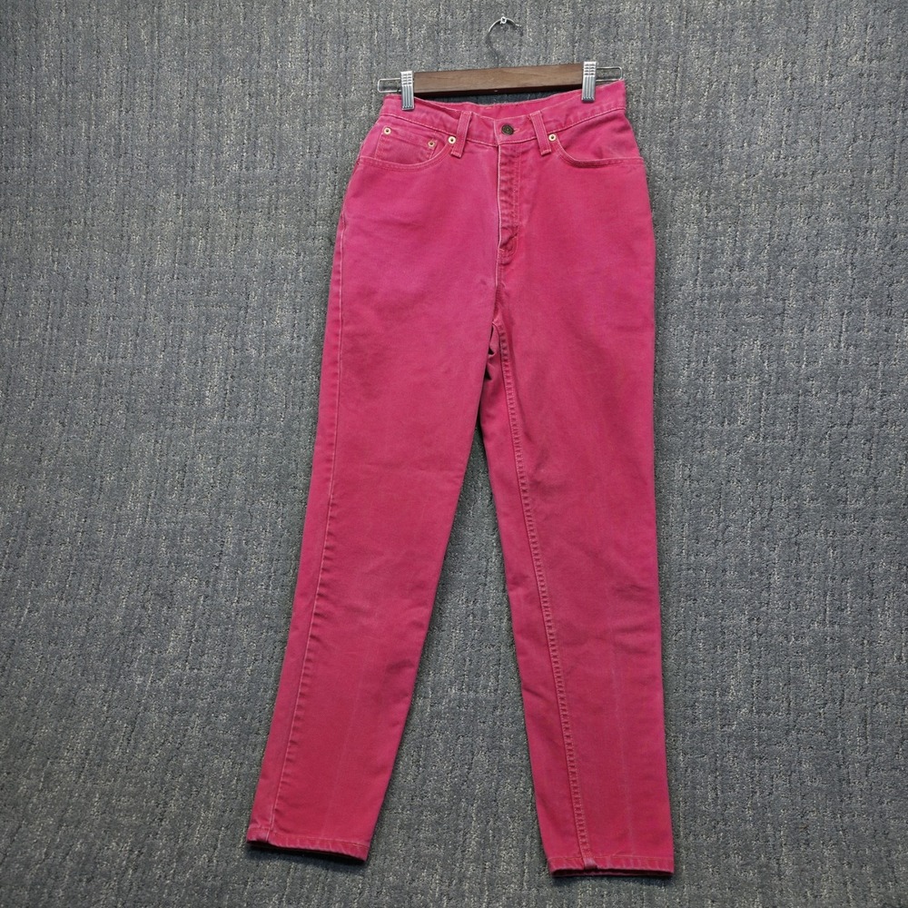 Vintage Levis 953 Jeans Womens 7 Hot Pink Made in USA High‎ Waist Mom Denim Rare